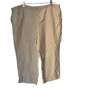 J.Jill 100% Linen Casual Pull on  Capri Pants Women Size MP Pockets